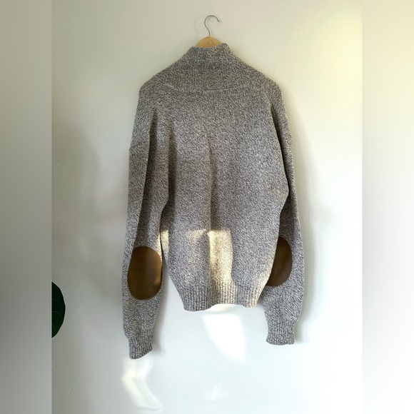 VTG 80s 90s American Eagle Wool Sweater XL Elbow Patches Academia Preppy - Picture 5 of 9